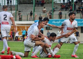 فرحة لاعبي غزة الرياضي بالتعادل مع الأهلي