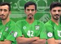 الثلاثي الجديد في صوف فريق العربي : وليد فالح ، محمد زنيفر ونايف حميد.