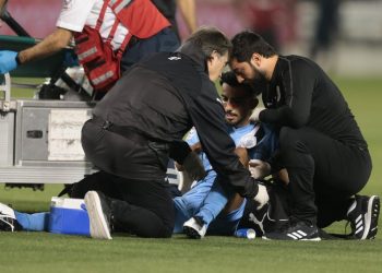 سلمان لاعب السد اثناء سقوطه مصابا