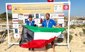 الكويت تفوز ببرونزية البطولة العربية الثانية للتجديف الشاطئي